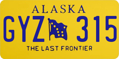 AK license plate GYZ315