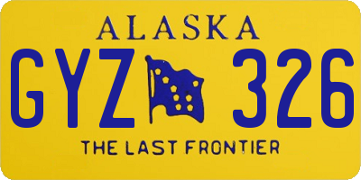AK license plate GYZ326