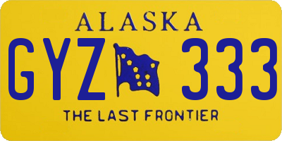 AK license plate GYZ333