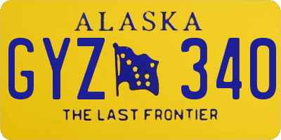 AK license plate GYZ340
