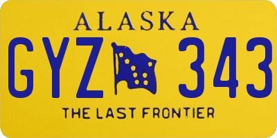 AK license plate GYZ343
