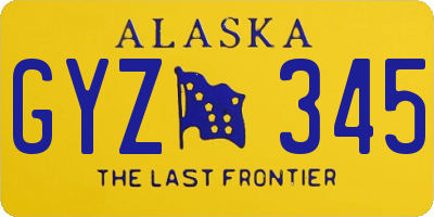 AK license plate GYZ345