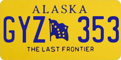 AK license plate GYZ353