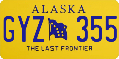 AK license plate GYZ355