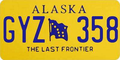 AK license plate GYZ358