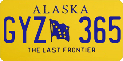 AK license plate GYZ365