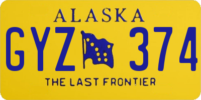 AK license plate GYZ374
