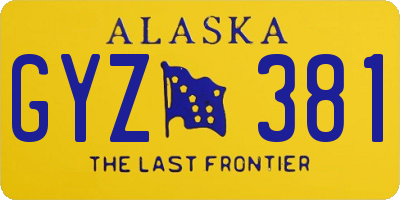 AK license plate GYZ381