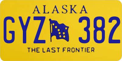 AK license plate GYZ382