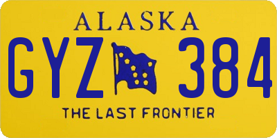 AK license plate GYZ384