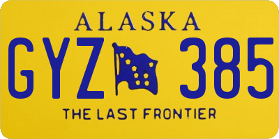 AK license plate GYZ385