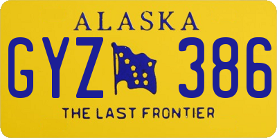 AK license plate GYZ386