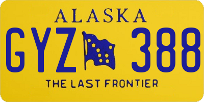 AK license plate GYZ388