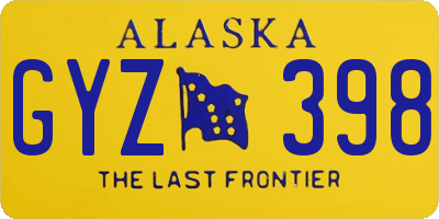 AK license plate GYZ398