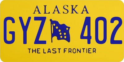 AK license plate GYZ402