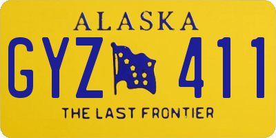 AK license plate GYZ411