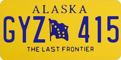 AK license plate GYZ415