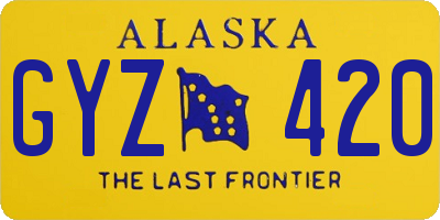 AK license plate GYZ420