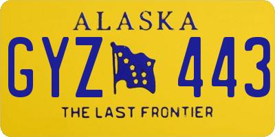 AK license plate GYZ443