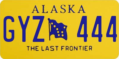 AK license plate GYZ444