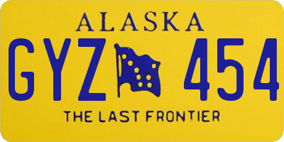 AK license plate GYZ454