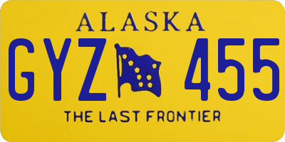 AK license plate GYZ455