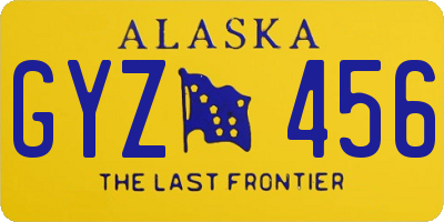 AK license plate GYZ456