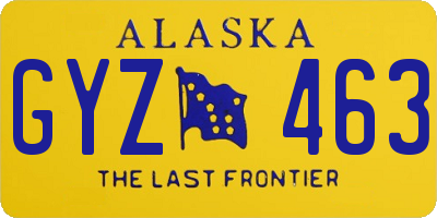 AK license plate GYZ463