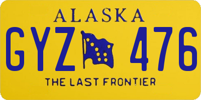 AK license plate GYZ476
