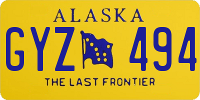 AK license plate GYZ494