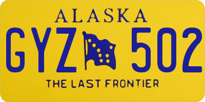 AK license plate GYZ502