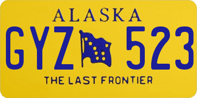 AK license plate GYZ523