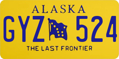 AK license plate GYZ524