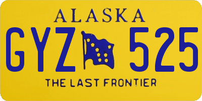 AK license plate GYZ525