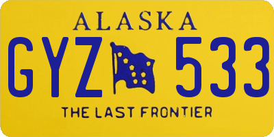 AK license plate GYZ533