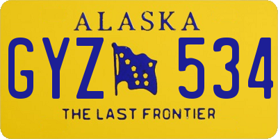 AK license plate GYZ534