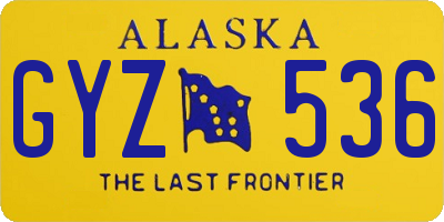 AK license plate GYZ536
