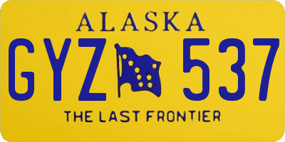 AK license plate GYZ537