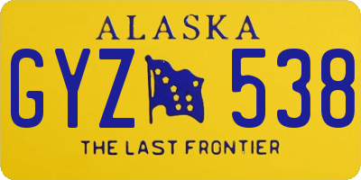 AK license plate GYZ538