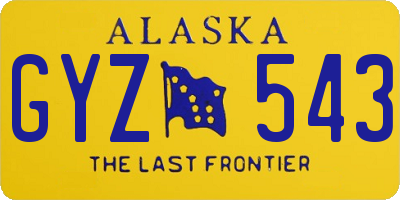 AK license plate GYZ543
