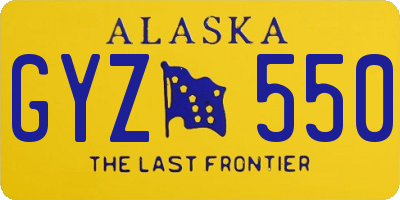 AK license plate GYZ550