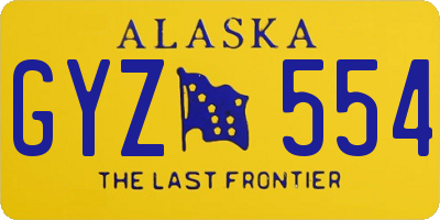 AK license plate GYZ554