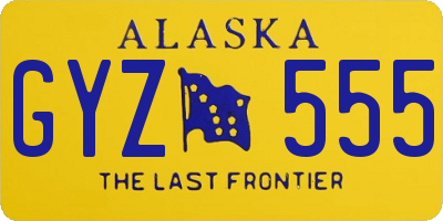 AK license plate GYZ555
