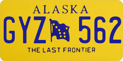 AK license plate GYZ562