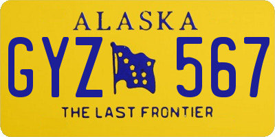AK license plate GYZ567