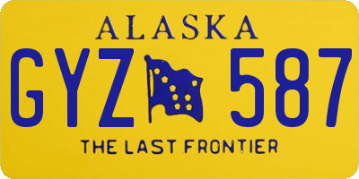 AK license plate GYZ587
