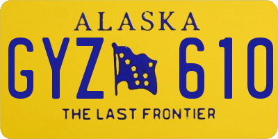 AK license plate GYZ610