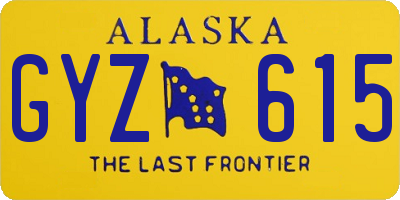 AK license plate GYZ615