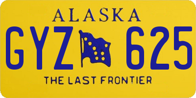 AK license plate GYZ625