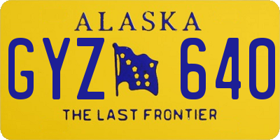 AK license plate GYZ640